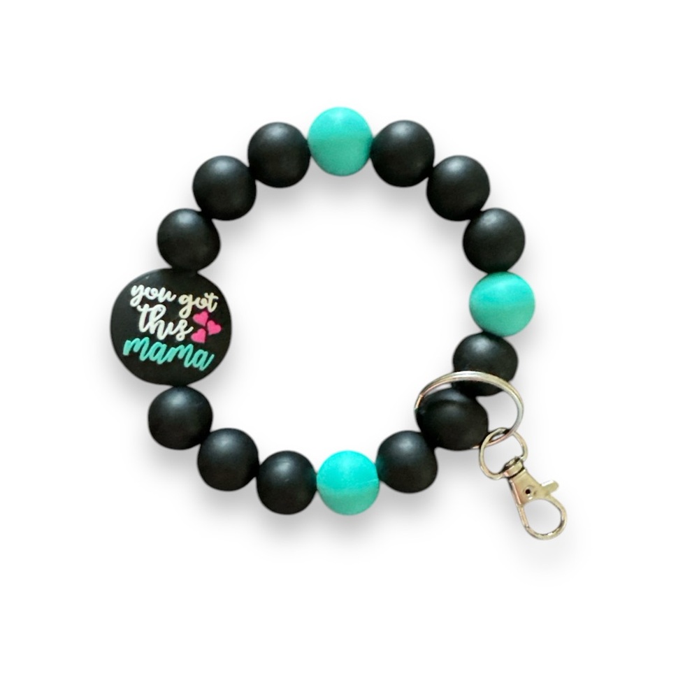 You Got This MaMa Teal Silicone Wristlet